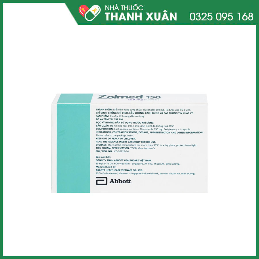 Zolmed 150 thuốc điều trị nhiễm nấm và dự phòng nhiễm nấm